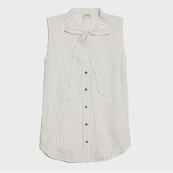 J. Crew Factory Polka Dot Drapey Tie Neck Top Sz XL - Picture 11 of 11
